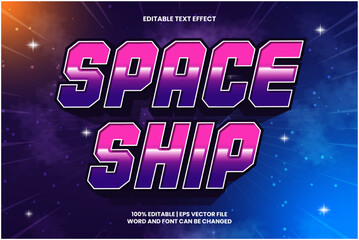 Space Ship Text Effect Editable 3d Cartoon Style