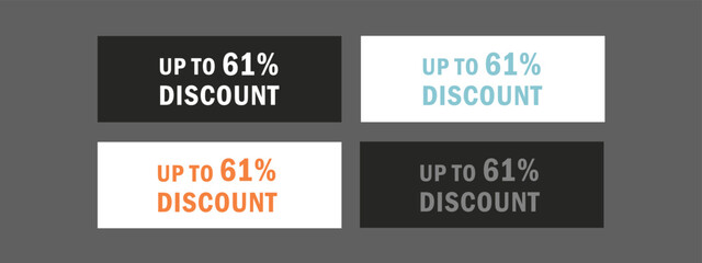 Up to 61 percent discount typography.. Super sale mega offer banner