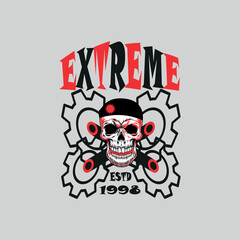 Exreme Hipster style human skull, t-shirt design,poster, print, postcard,Coffee mug other uses