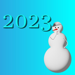 Christmas tree and snowman in 2023