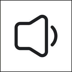 volume low icon, volume low vector, simple illustration