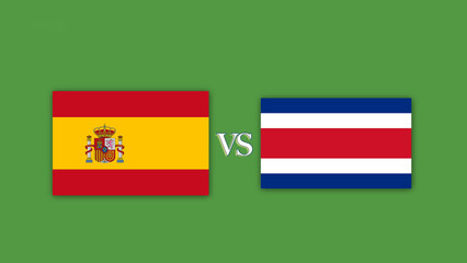 Spain vs Costa rica Football Match Design Element