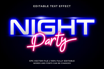 Night party editable text effect