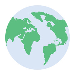 Here is a flat icon of world globe 
