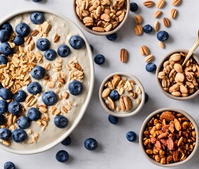 oatmeal with blueberries and fruits
