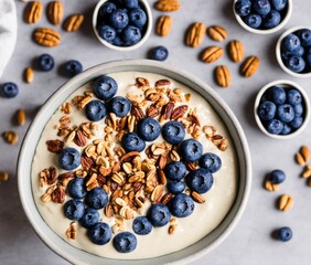 oatmeal with blueberries and fruits
