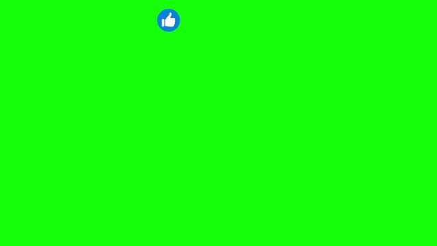 Like emoji icon. Social Media Facebook emotion icon animated on a green screen background. 4K Emoticon Motion Design Video.