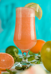 fresh juice from red orange or grapefruit