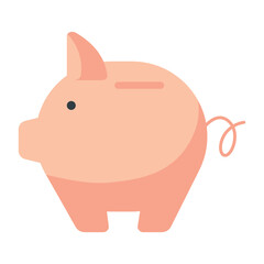 A flat icon of piggy bank 