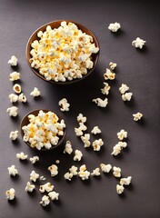 Obraz na płótnie Canvas popcorn in a bowl, colorful