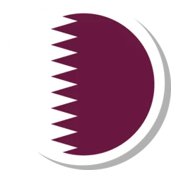 Fotobehang Qatar flag circle shape, flag icon. © stu-khaii