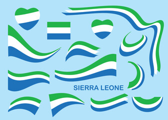 Obraz premium flag of Sierra Leone - vector curved elements