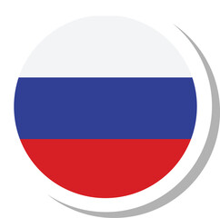 Fototapeta premium Russia flag circle shape, flag icon.