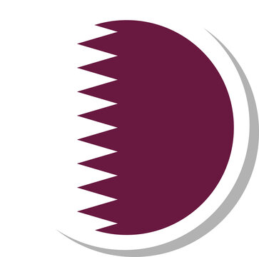 Qatar flag circle shape, flag icon.