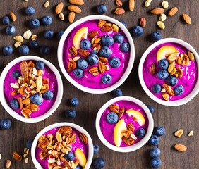 Obraz na płótnie Canvas bowl of smoothie with fruits 