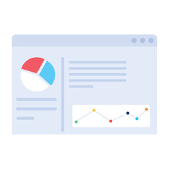Modern icon of data analysis in flat style 