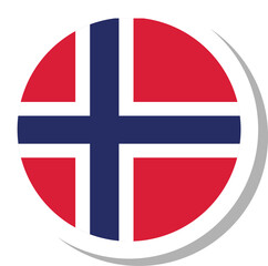 Obraz premium Norway flag circle shape, flag icon.