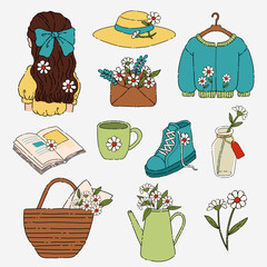 Cute Flower theme doodle