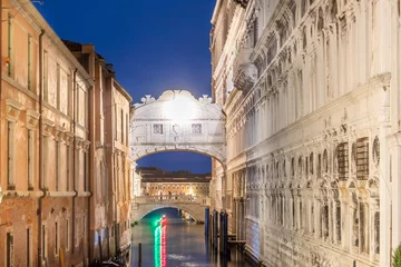 Peel and stick wall murals Bridge of Sighs night view to bridge of sights, the former prison of doges palace