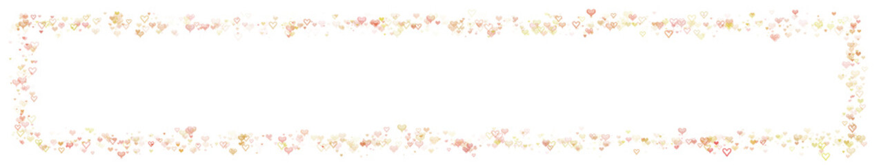 illustrazione con cornice rettangolari di cuori su sfondo trasparente