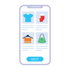 Flat vector icon of online shop