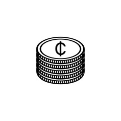 Ghana Currency Icon Symbol, Ghanaian Cedi, GHS Sign. Vector Illustration
