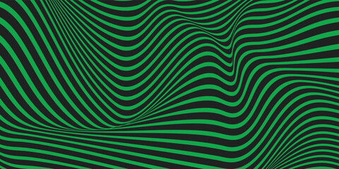 Green and black line wave background