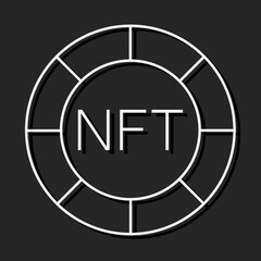 NFT technology line icon. Crypto Icon or Logo Symbol vector illustration