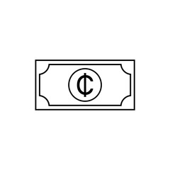 Ghana Currency Icon Symbol, Ghanaian Cedi, GHS Sign. Vector Illustration
