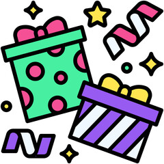 Gift boxs icon, New year realated vector