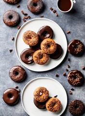 donuts with chocolate and nuts