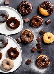 donuts with chocolate and nuts