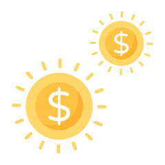 Dollar coins flat icon is customizable and premium 