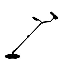 Metal Detector -  Vector Illustration Black Silhouette Design Logo
