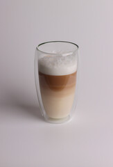 Start Your Day with the Perfect Cup of Hot Cappuccino in a Thermoglass - A Creamy and Aromatic Beverage with Beautiful Latte Art, Ideal for Home or Work