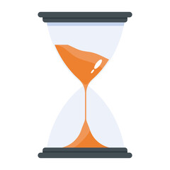A flat icon of sand timer 