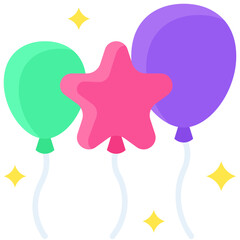 Balloons icon, New year realated vector