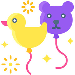 Fancy balloons icon, New year realated vector