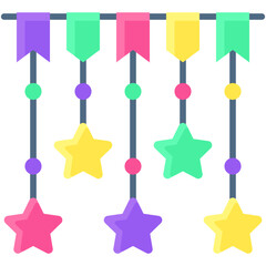 Hanging mobile icon, New year realated vector
