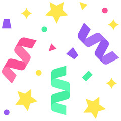 Confetti icon, New year realated vector