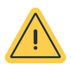 A flat icon of warning sign 