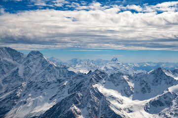 Fototapeta na wymiar Winter mountain landscape with rocks and snow. Caucasus