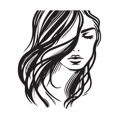 Abstract Beauty Portrait design templates vector illustration. Vector logo design for beauty salon or hair salon or cosmetic design