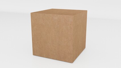 Cargo box on white background. Isolated. 3D Rendering.