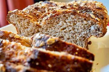 15 Whole Grain White Wheat Bread (Honey Oat Rind) - Made from superfoods including: flaxseed, quinoa, spelt, einkorn wheat, farro, kamut khorasan wheat, bulgur, amaranth, oats, chia, fonio, and teff