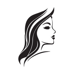 Vector logo design for beauty salon or hair salon or cosmetic design. Abstract Woman Portrait female silhouettes vector illustration