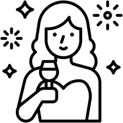 Female guest icon, New year realated vector