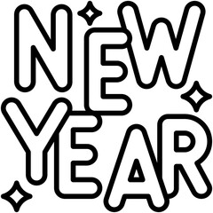 New year text icon, New year realated vector