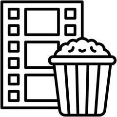 Film and popcorn icon, New year realated vector