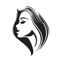 Vector logo design for beauty salon or hair salon or cosmetic design. Abstract Woman Portrait female silhouettes vector illustration